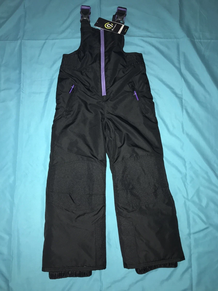 Girls Snow Suit Bib Pants XS 4 5 Champion C9 Overalls Ebony Winter