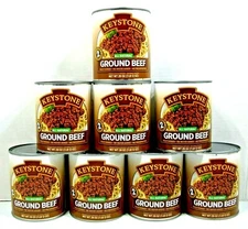 (8) KEYSTONE GROUND BEEF **ALL NATURAL - NO PRESERVATIVES - FULLY COOKED** 28 oz