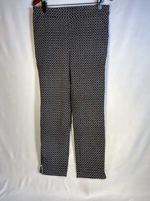 EP Pro Women's Fine Line Black and White Geo Print Ankle Golf Pants Size  Large