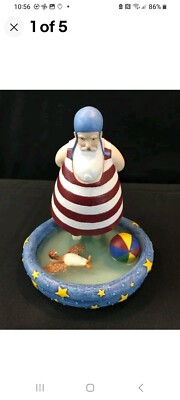 DEMDACO Bennington Christmas SUMMER SANTA Figurine 2000 Santa in wading pool