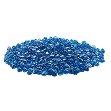 Uimoso 20 lbs Caribbean Blue 1-Inch Glass Rocks for Fire Pit or Fireplace