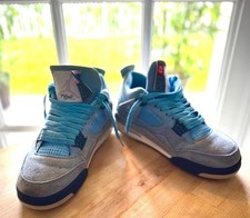 Jordan Air Jordan 4 Retro University Blue Men  s Mid Top Suede Basketball Shoes