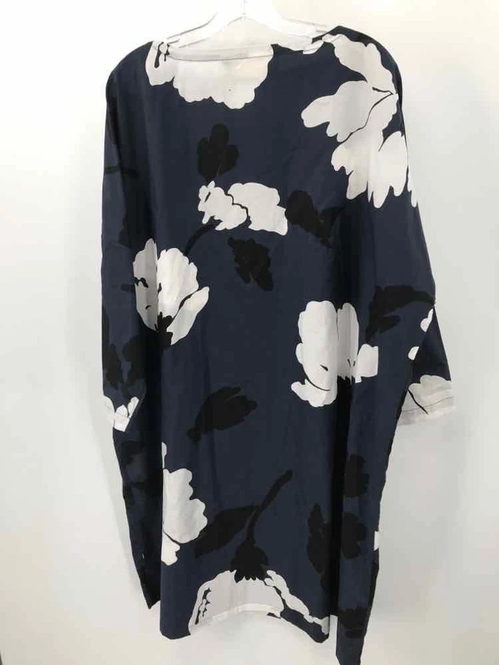 Pre-Owned Marni Navy Size 42 Floral Shift Midi Long Sleeve Dress - Image 2 of 3