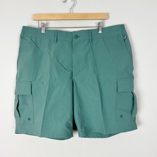 Lands End Green Cargo Shorts Outdoors Camping Hiking Size XL 40-42 Men's
