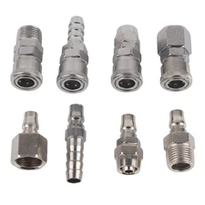 Air Compressor Hose Connector, 8PCS BSP 1/2" Pneumatic Quick Connect Coupler ...