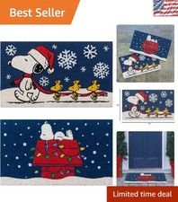 Eco-Friendly Snoopy Doormats 2-Pack - Non-Slip Coir for Indoor Outdoor Use