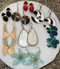 Vintage Enamel Plastic Lucite Mixed Earring Lot!!! — photo 2