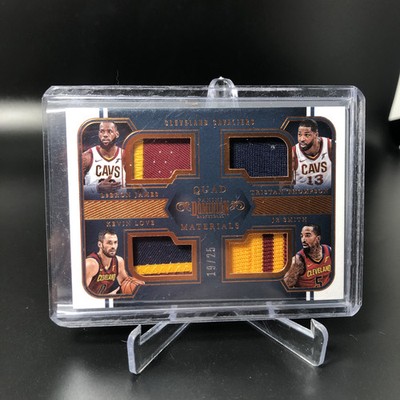2017-18 Panini Dominion Quad Materials LeBron James /25 Kevin Love, J.R. Smith