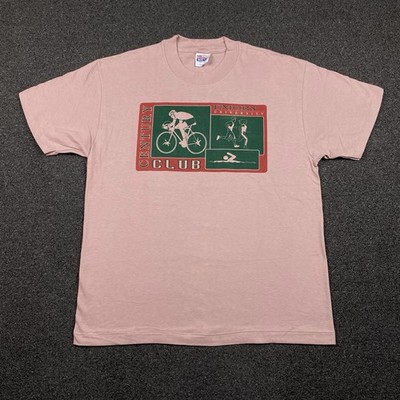 Vintage 90s Emory University Century Club T Shirt Size Large Pink Hanes Beefy