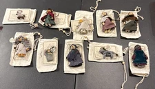 Cottage Collectibles Miniatures Ganz Bears Nativity Lot Of 10 Jesus Mary Joseph