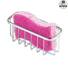Kitchen Sponge Holder Polished Set of 1 Stainless Steel Suction Cup Sink Caddy
