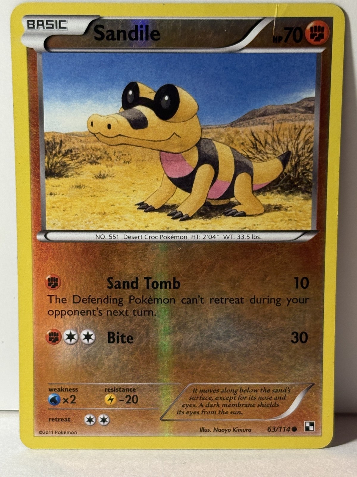 Sandile 63/114 Black and White HP Pokemon Fast Shipping