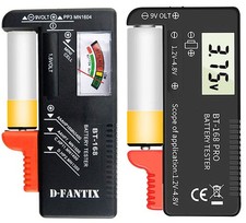 Battery Tester Checker Digital LCD Universal black or gray