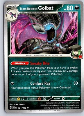 Team Rocket's Golbat 121/182 Uncommon Destined Rivals Pokemon Lightly Played