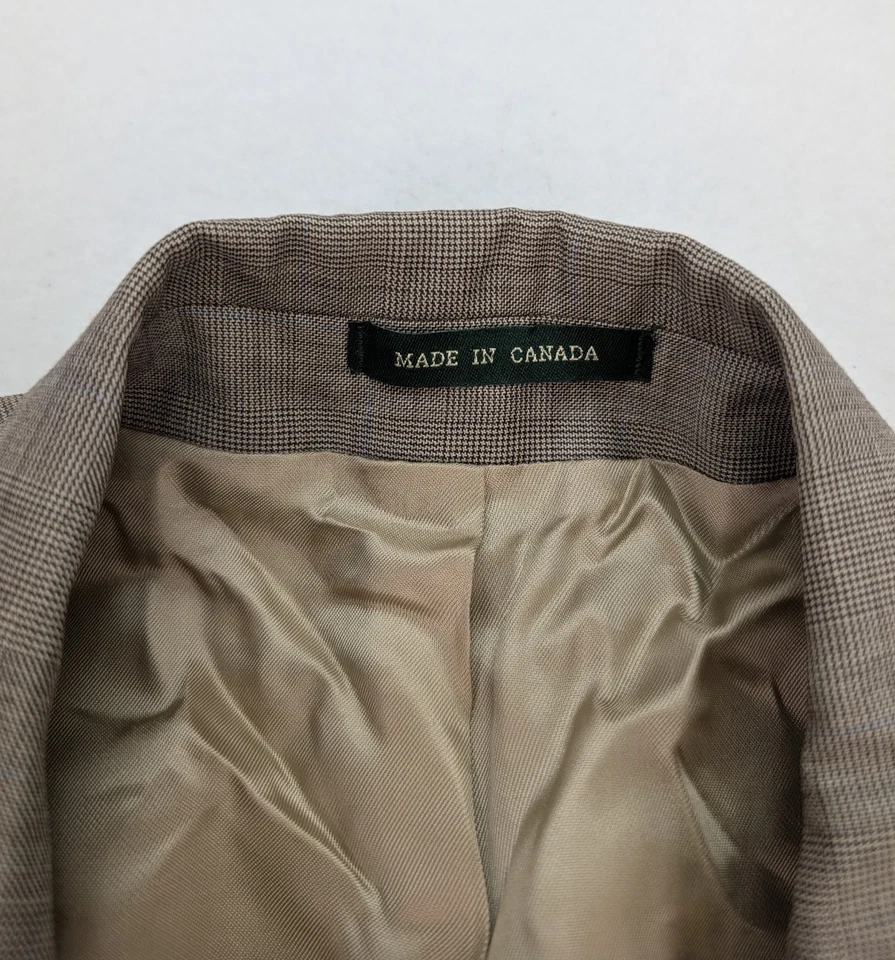 Traje plisado de lana a cuadros beige talla 48R Lauren Ralph Lauren para hombre talla 42x30 Foto 3 de 4