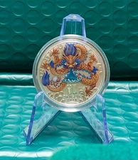 2024 Colorized Australian Silver Lunar Dragon Coin 1/2 Oz Perth Mint In Capsule