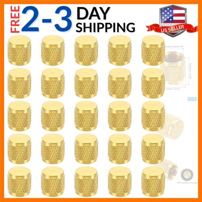 1/4'' SAE Service Access Valve Caps, 25 Pack Refrigeration Service Valve Cap F...
