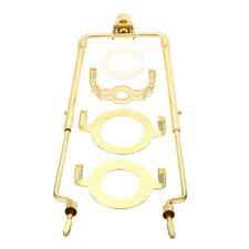 Lamp Harp Kit with Finial, 1 Set Adjustable Lamp Shade Holder with Base, Gold