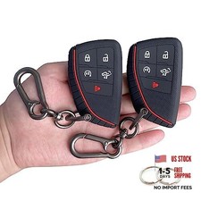 Key Fob Cover for 2022-2025 2026 Chevy Silverado 1500 GMC Black and Black