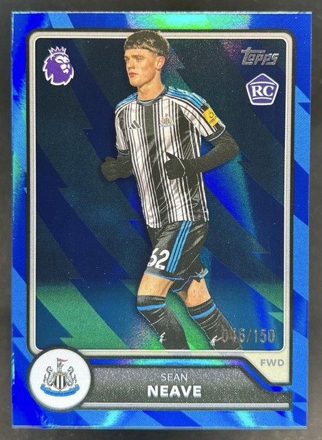 2026-27 Topps Premier League Sean Neave Blue Rainbow Foil RC #/150 Newcastle