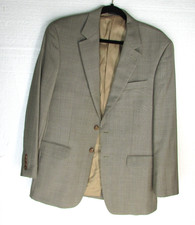 Lauren Ralph Lauren Men 38 R Brown Wool Blazer Glen Plaid Fully Lined 2 Button