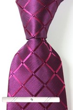 New Classic Floral Red Pink JACQUARD WOVEN 100 Silk Men's Necktie Tie