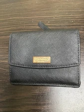 Kate Spade New York Black Mini Envelope Wallet with ID Window and Keychain Ring