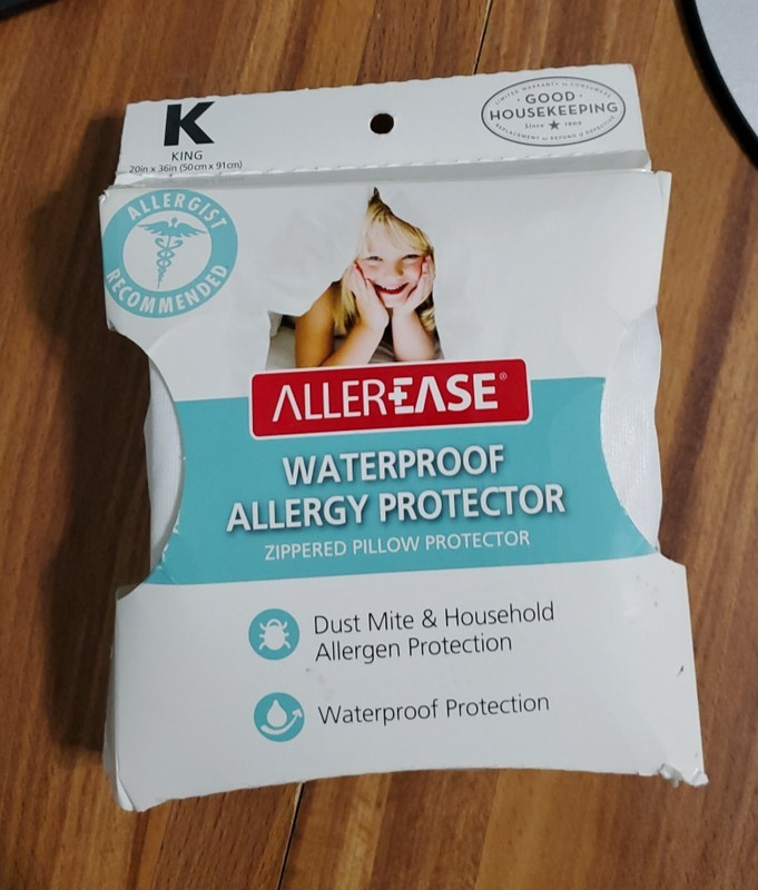 AllerEase Waterproof Allergy Protector Zipper Pillow Protector King