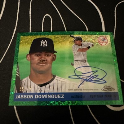 2025 Topps Platinum Auto Jasson Dominguez Green speckle  /75