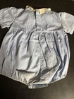 Vintage Baby Outfit Madeira Portugal Blue Rabbit Smoking Cigar Embroidery 1960’s — photo 5