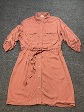 a.n.a. Burgundy Shirtdress with a Belted Waist and 3/4 Button Sleeves Sz M EUC