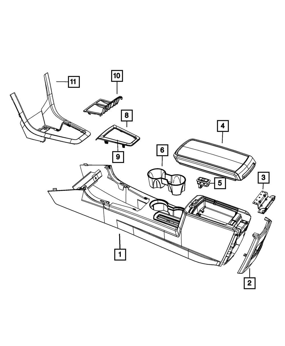 Genuine Mopar Console Armrest 1GQ591DBAA