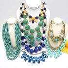 VINTAGE TO NOW FASHION COSTUME JEWELRY NECKLACE LOT ASSORTED TYPES & MATERIALS