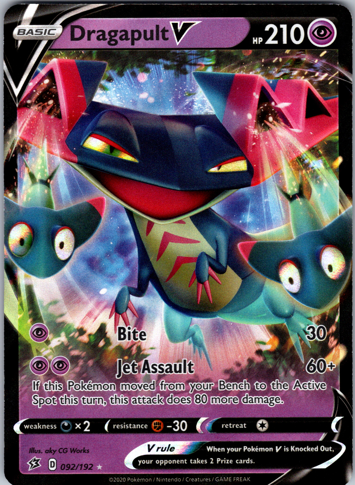 Dragapult V 092/192 SWSH02: Rebel Clash Ultra Rare - NM