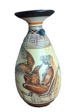 Ancient Greek Pottery Reproduction Vase - Hand Paintted  8.5" Tall