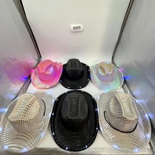 Unisex Adult Cowboy Hats One Size Multicolor Sequin Party Outdoor Lot of 6