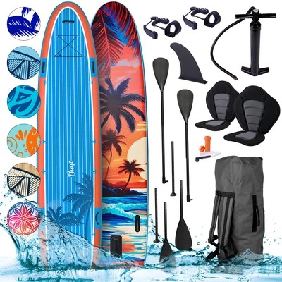 BRAST® SUP Board Family | Aufblasbares Stand up Paddle Set XXL | 370x87x15cm