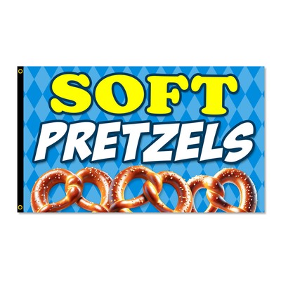 Soft Pretzels Premium 3x5 Foot Flag OR Optional Flag with Mounting Kit