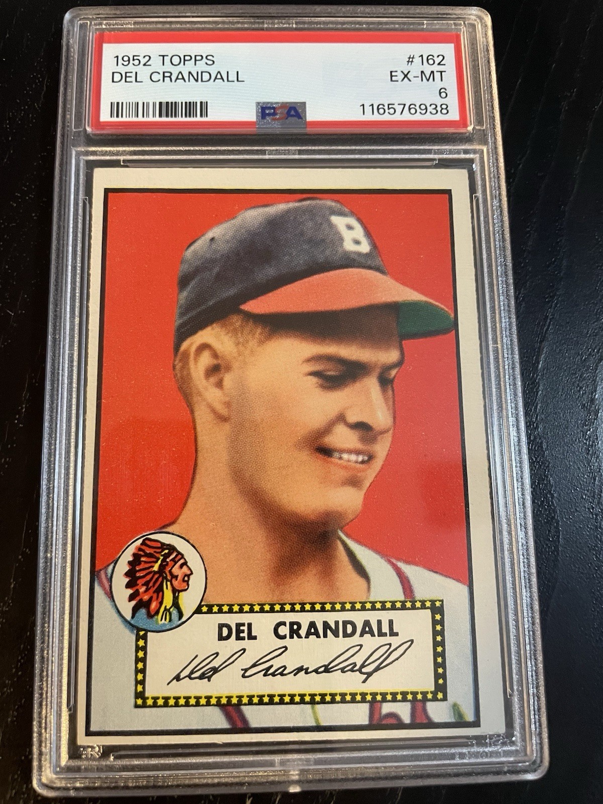 1952 Topps #162 DEL CRANDALL PSA 6 EX-MT