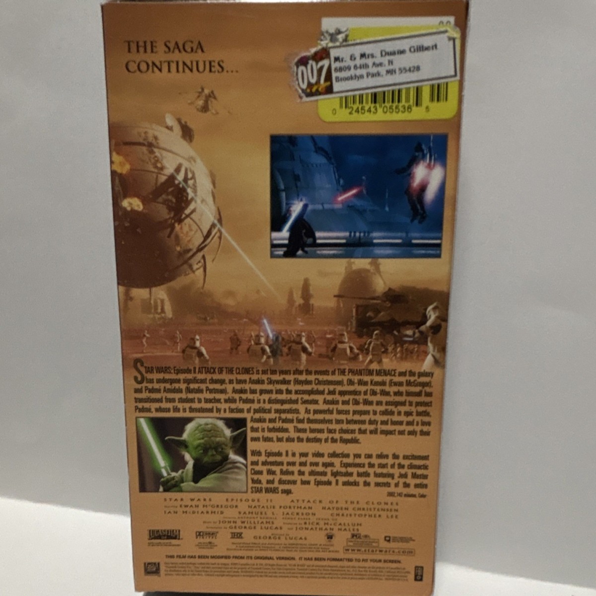 Star Wars Episode II: Attack of the Clones (VHS, 2002) THX NTSC PG