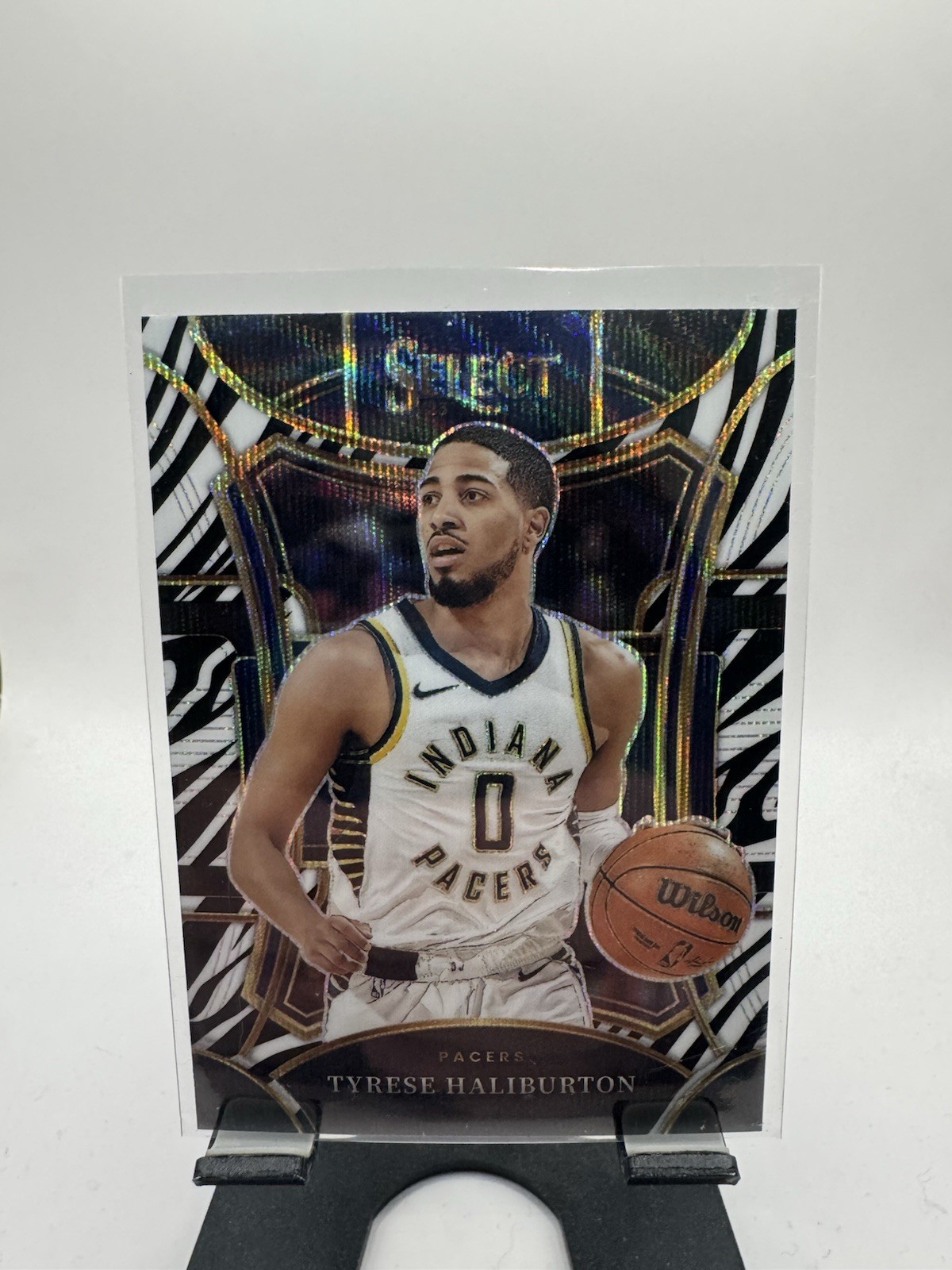 2023-24 Select Tyrese Haliburton Zebra Prizm SSP Mezzanine #372 Pacers