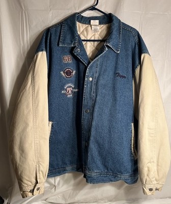 Vintage Disney Varsity Bomber Jacket Tigger Denim Embroidered Men s X Large