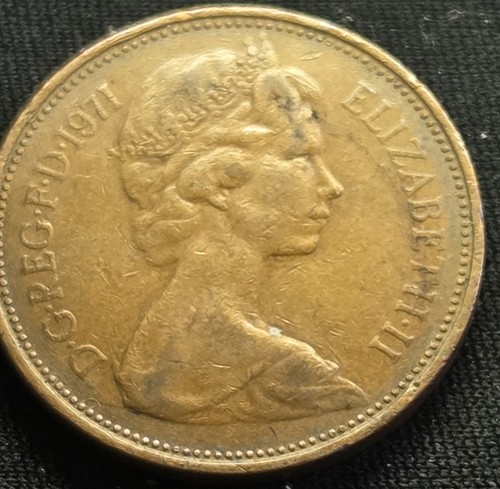 RARE 1971 NEW PENCE 2p D.G.REG.F.D Elizabeth II Coin FIRST RELEASE-1971-British