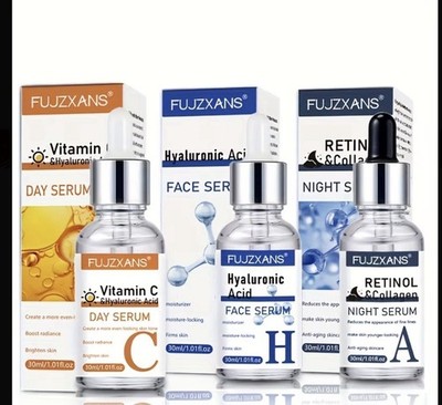 Face Serum Set 3 Piece Hyaluronic Acid Vitamina C And Retinol