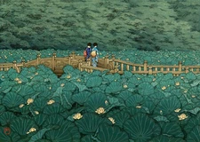 Enchanting Garden Bridge Wall Art Poster - Nature-Inspired Decor