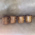 VTG McCoy Pottery Canyon Mesa Stoneware Set of 4 Coffee Cups #1412, Made in USA