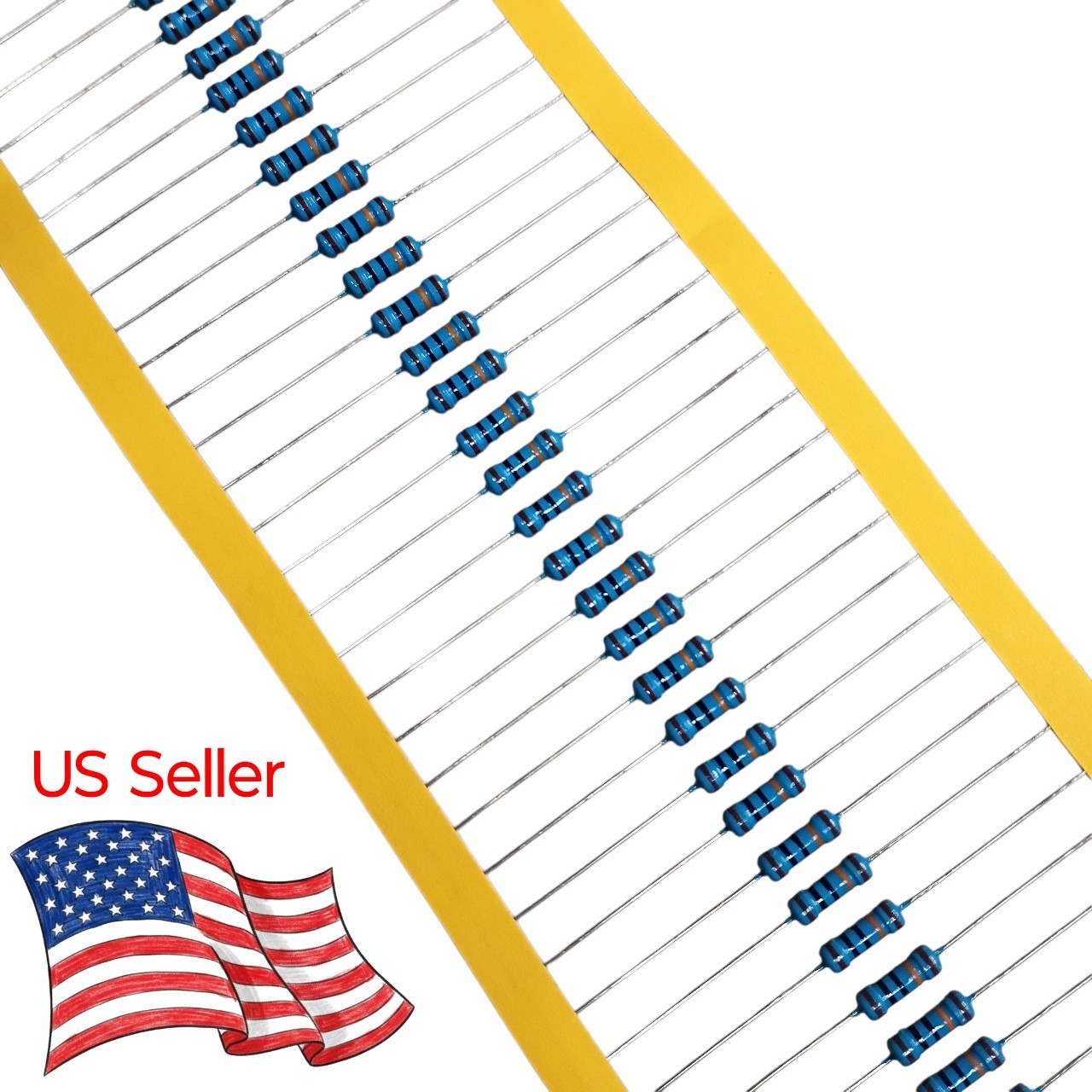 50 Pcs 390 Ohm 390R 390E 1/2W 1% Tolerance Blue Metal FILM RESISTORS 50 PPM