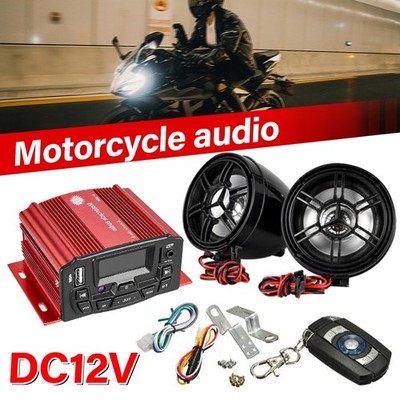 Bluetooth Motorcycle Speaker Stereo Audio FM Radio System Support TIF Card MP3