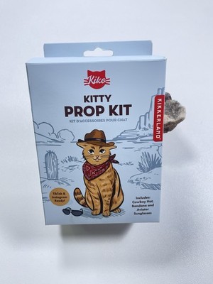Kikkerland Kitty Prop Kit Cat Costume Set Cowboy Hat Bandana Sunglasses TicTok
