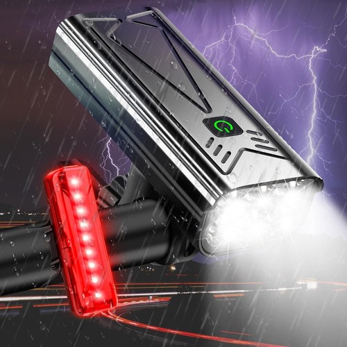 Bright USB Rechargeable Bike Light Set - Waterproof, 30+ Hrs, 1640ft Visibility - Picture 3 of 10